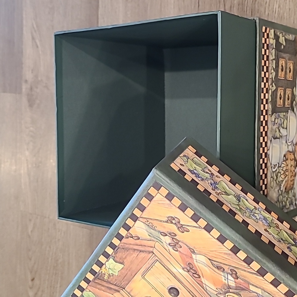 Bobs Primitive Boxes Coffee and Tea Design. New - Picture 3 of 5
